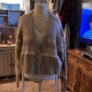Free people sweater open front three buttons